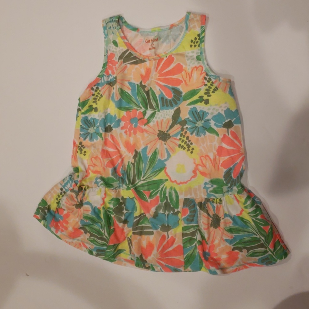 Girls Cat & Jack Floral Print Top L 10/12